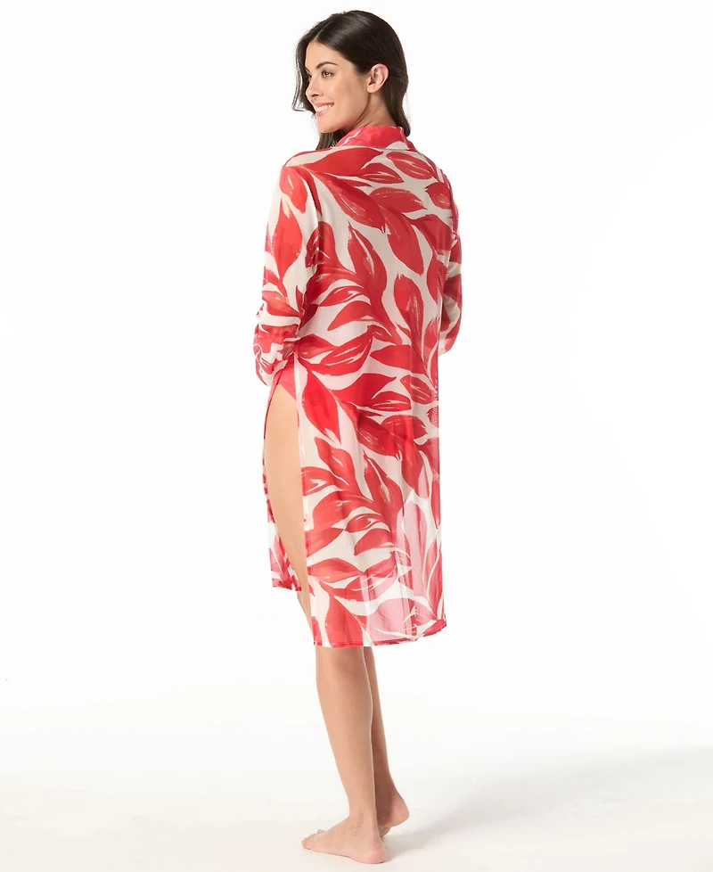 Carmen Marc Valvo Women's Printed Convertible Shirt