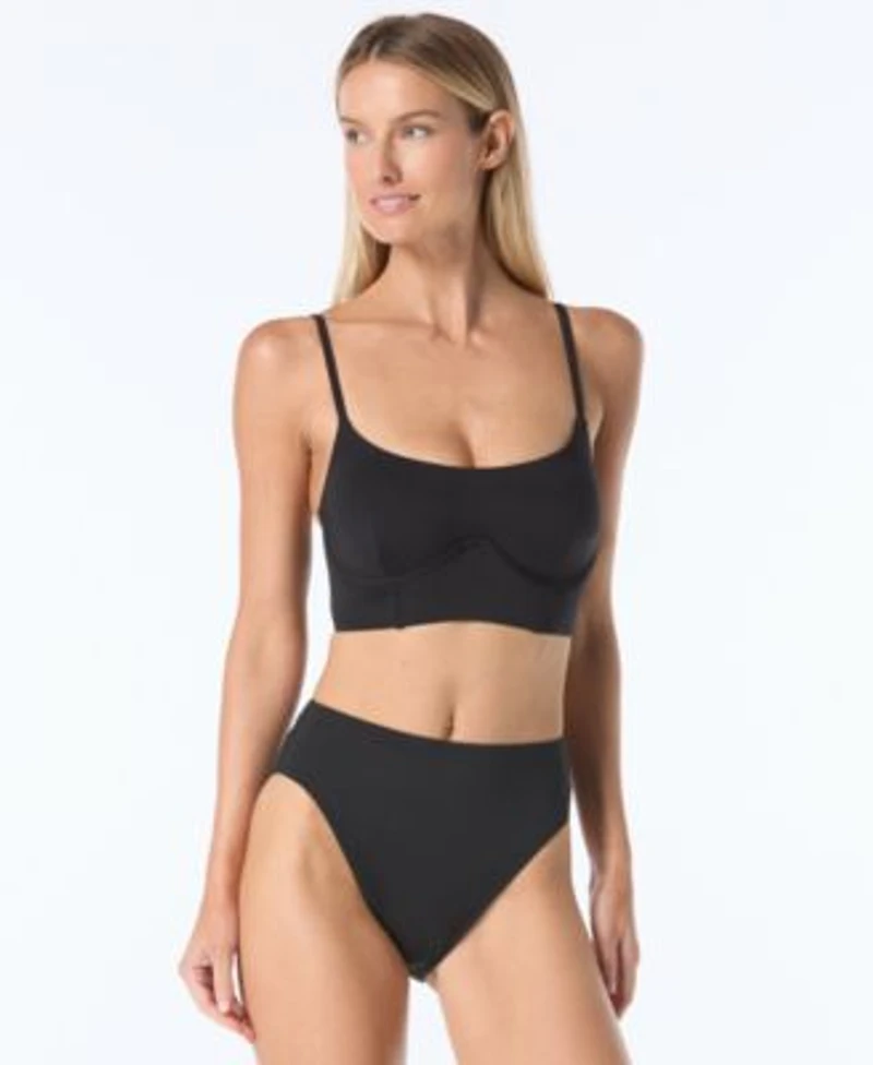 Vince Camuto Womens Corset Bikini Bra Top Lace Back Swim Bottom