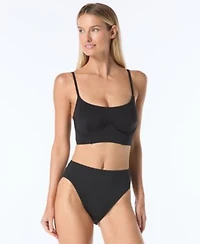 Vince Camuto Womens Corset Bikini Bra Top Lace Back Swim Bottom