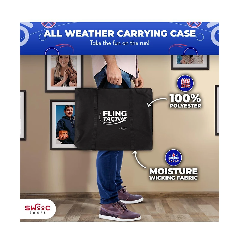 Fling Tac Toe (9ft x 9ft) Giant Tic Tac Toe Game Outdoor | Weatherproof Giant Outdoor Games for Adults and Family