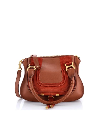 Pre-Owned Chloe Small Marcie Satchel Leather and Suede