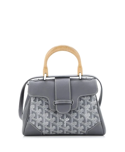 Pre-Owned Goyard Mini Saigon Top Handle Bag Coated Canvas with Leather