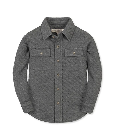 Hope & Henry Boys Long Sleeve Quilted Button Down Shirt Jacket