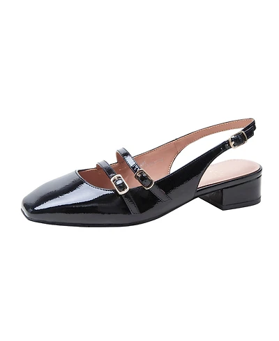 Linea Paolo Cassian | Low Block Heel Double Strap Mary Jane Slingback