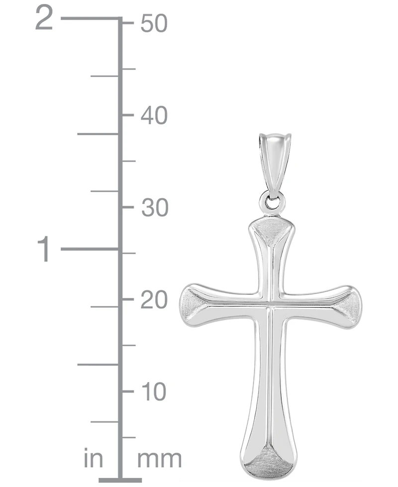 Macy's Cross with Satin Edges Pendant in 14K White Gold