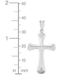 Macy's Cross with Satin Edges Pendant in 14K White Gold