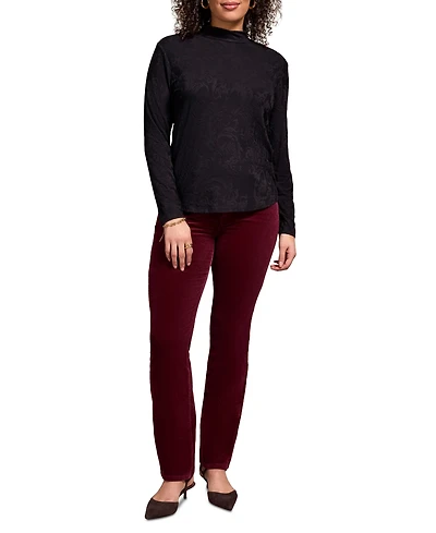 Tribal Women's Jacquard Knit Long Sleeve Mock Neck Top