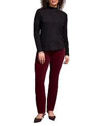 Tribal Women's Jacquard Knit Long Sleeve Mock Neck Top