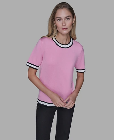 Karl Lagerfeld Paris Women's Short-Sleeve Sweater