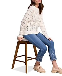 Tribal Women's Textured Special Wash Crew Neck Sweater