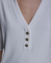 Karl Lagerfeld Paris Women's V-Neck Top