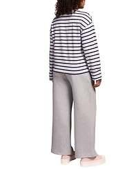 Tribal Women's Long Sleeve Stripe Crew Neck Brush Knit Top