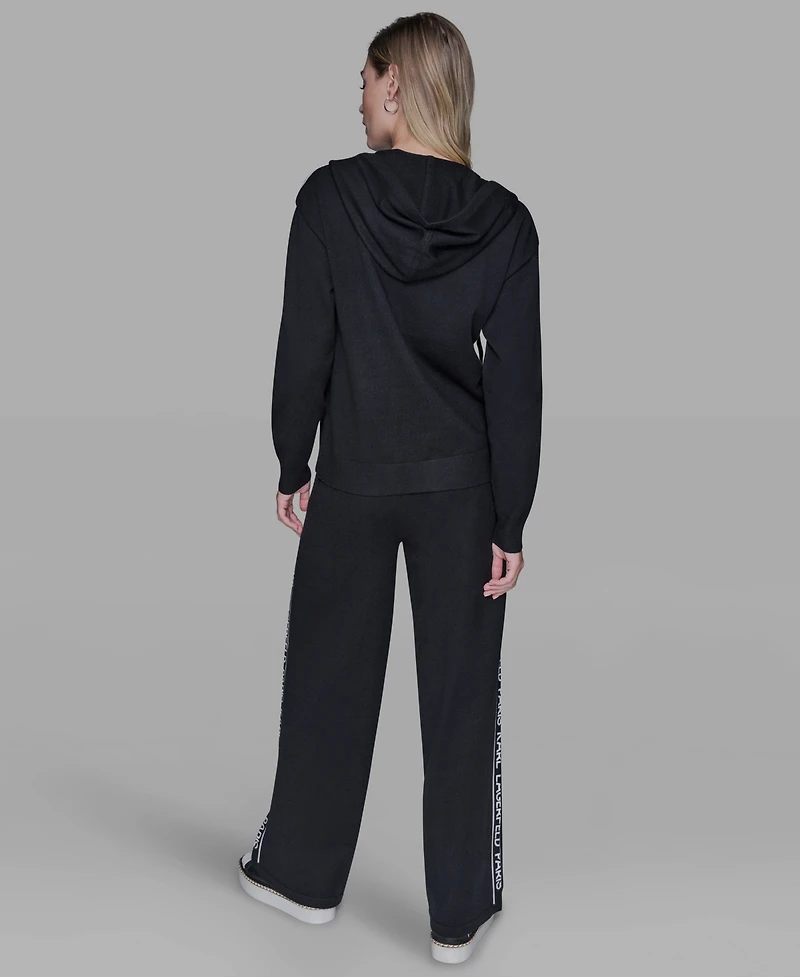 Karl Lagerfeld Paris Women's Logo Detail Long-Sleeve Jacket