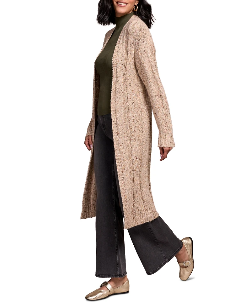 Tribal Women's Textured Multicolor Long Cardigan Sweater