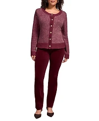 Tribal Women's Stripe Long Sleeve Reversible Sweater