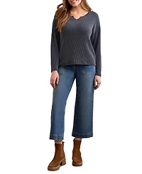 Tribal Women's Long Sleeve Notch Collar Top