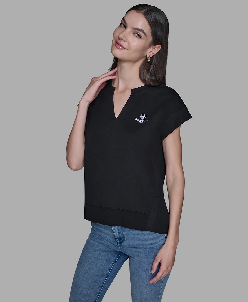 Karl Lagerfeld Paris Women's V-Neck Top