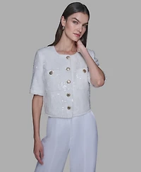Karl Lagerfeld Paris Women's Short-Sleeve Jacket