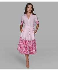 Karl Lagerfeld Paris Women's Printed Shirt Dress