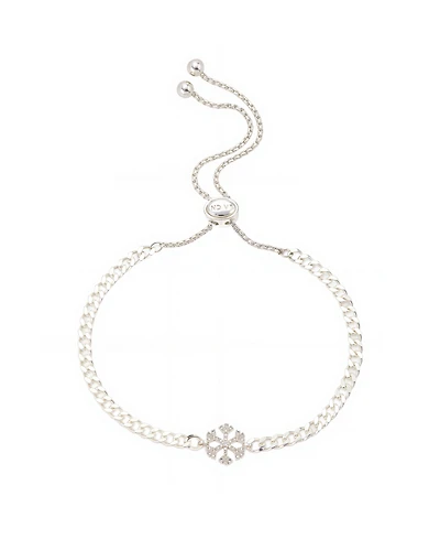 Unwritten Cubic Zirconia Snowflake Adjustable Bolo Bracelet