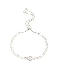 Unwritten Cubic Zirconia Snowflake Adjustable Bolo Bracelet