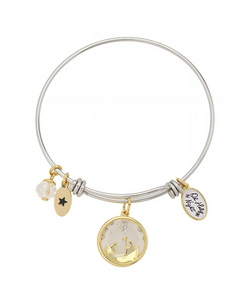 Unwritten Crystal "Oh Holy Night" Pendant Bangle Bracelet