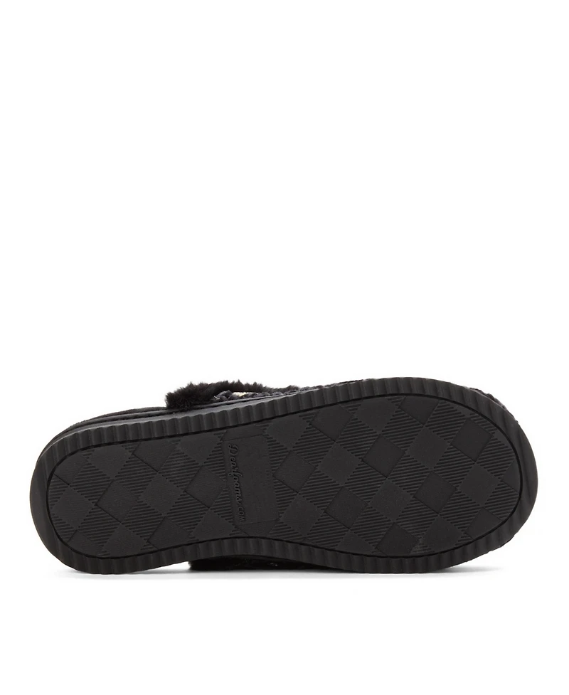 Dearfoams Women's Paris Chenille Shaped Tab Scuff Slipper