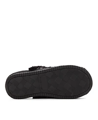Dearfoams Women's Paris Chenille Shaped Tab Scuff Slipper
