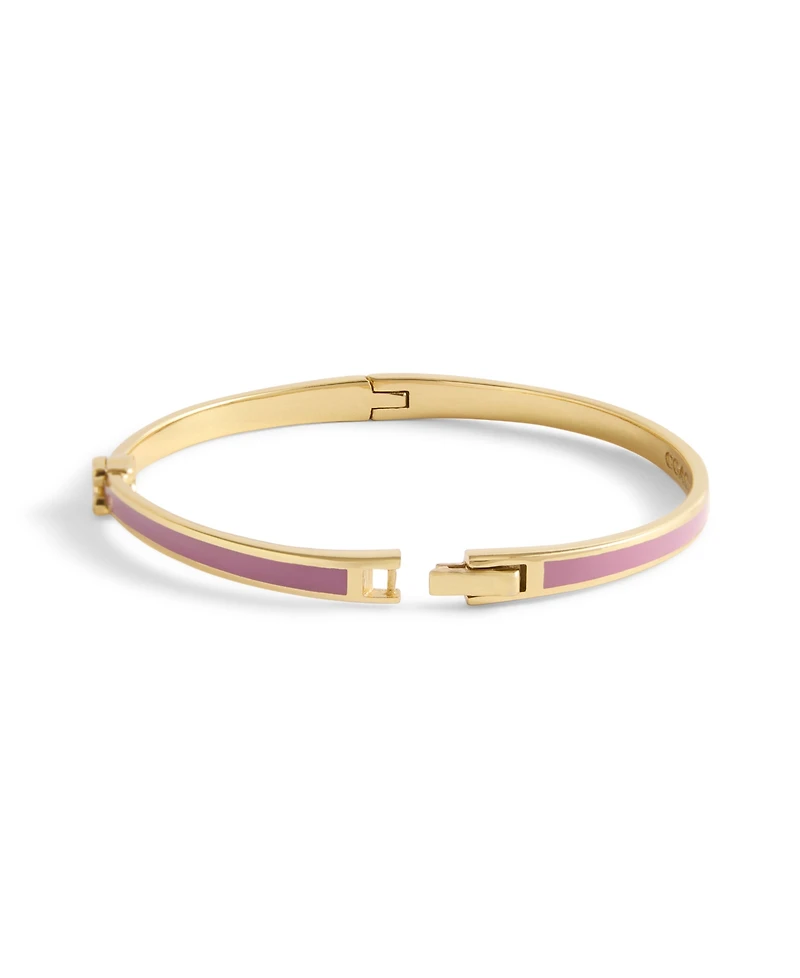 Coach Gold-Tone Signature C Enamel Bangle Bracelet