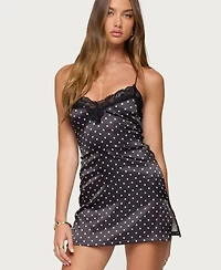 Edikted Women's Lacey Backless Polka Dot Mini Dress