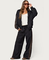 Edikted Womens Kieran Stripey Nylon Track Pants