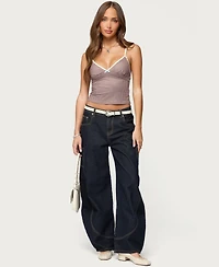 Edikted Women's Bettie Contrast Gingham Tank Top