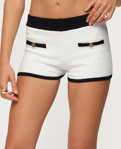 Edikted Women's Mara Contrast Textured Knit Shorts