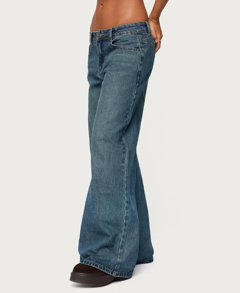 Edikted Women's Heartly Low Rise Straight Leg Jeans
