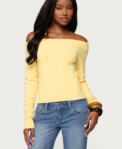 Edikted Women's Elona Off Shoulder Knit Top