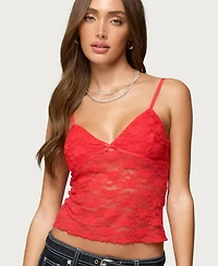 Edikted Women's Eira Sheer Lace Tank Top
