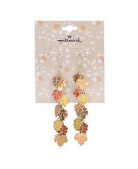 Hallmark Enamel Leaf Linear Earrings