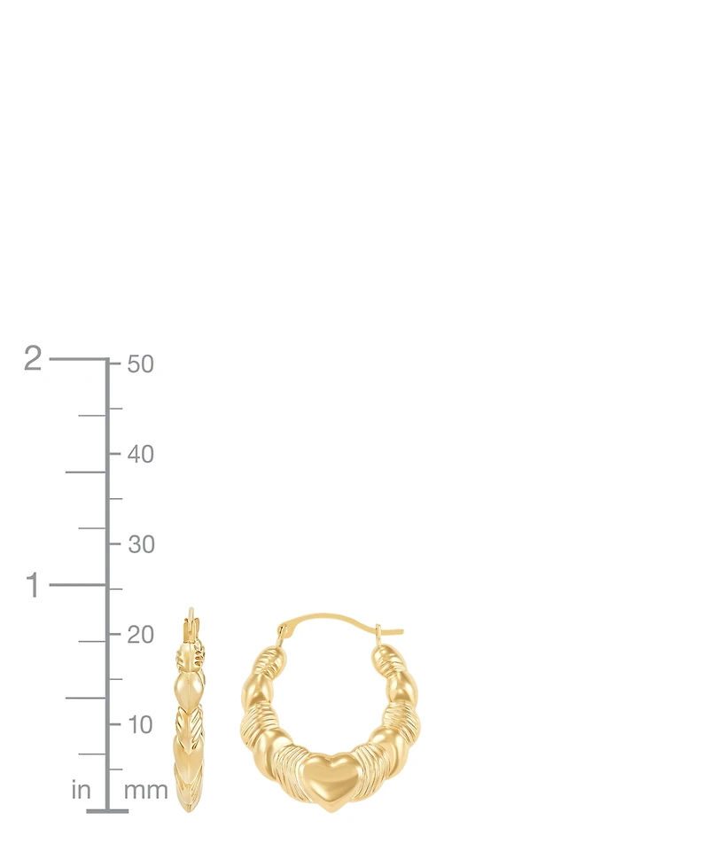 Macy's Heart Hoop Earrings in 14K Yellow Gold