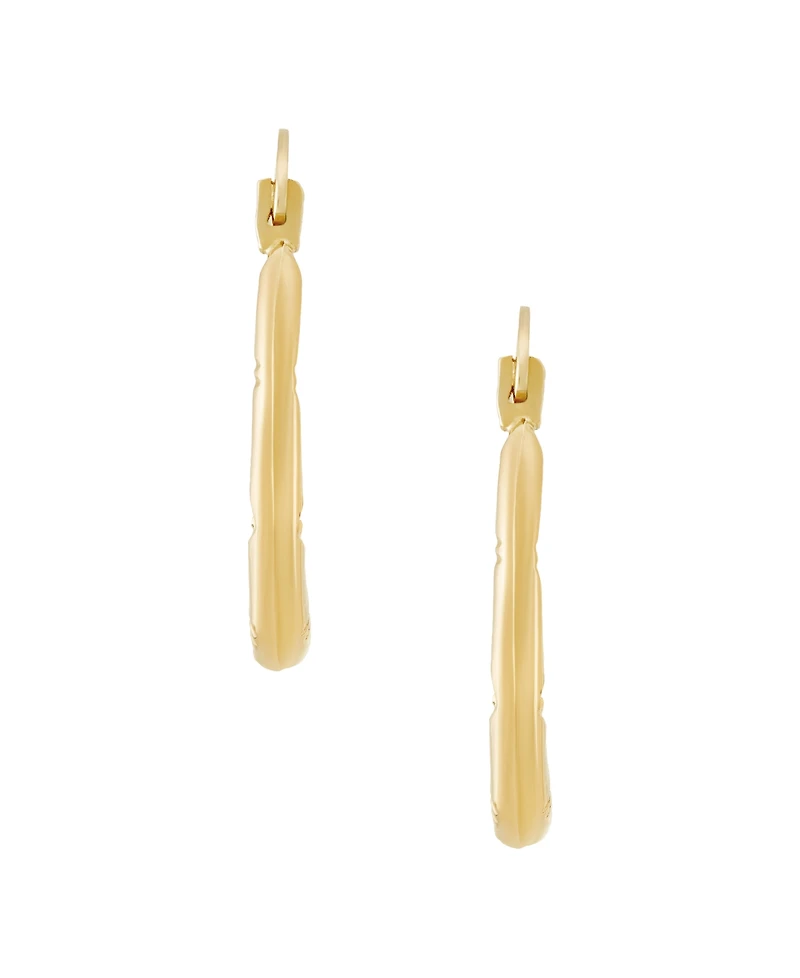 Macy's Patter Hoop Earrings in 14K Yellow Gold