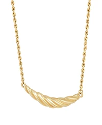 Macy's Polished Shrimp Taper Bar Pendant Necklace in 10K Yellow Gold