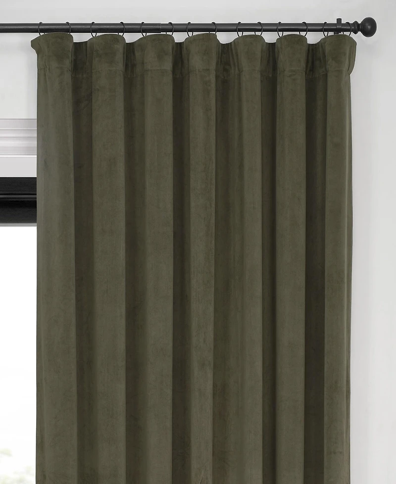 Half Price Drapes Hunter Green Signature Extra Wide Velvet Blackout Curtain