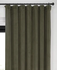 Half Price Drapes Hunter Green Signature Extra Wide Velvet Blackout Curtain