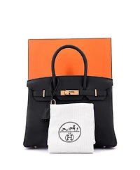 Pre-Owned Hermes Birkin 30 Handbag Black Togo with Rose Gold Hardware