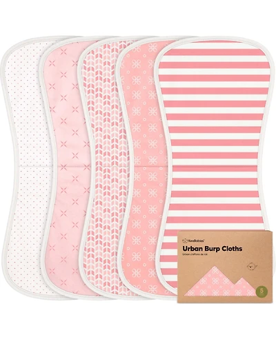 5pk Urban Baby Burp Cloths, Organic Burping Cloth for Babies, Rags Girls, Boys