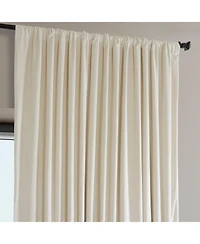 Half Price Drapes Diva Cream Extra Wide Signature Plush Velvet Hotel Blackout Curtain