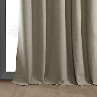 Half Price Drapes Warm Taupe Thermal Cross Linen Weave Blackout Curtain