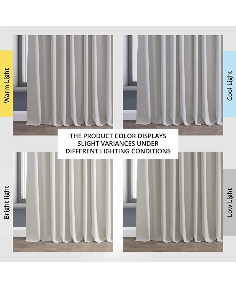 Half Price Drapes Warm White Extra Wide Performance Linen Hotel Blackout Curtain