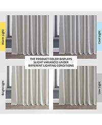 Half Price Drapes Warm White Extra Wide Performance Linen Hotel Blackout Curtain
