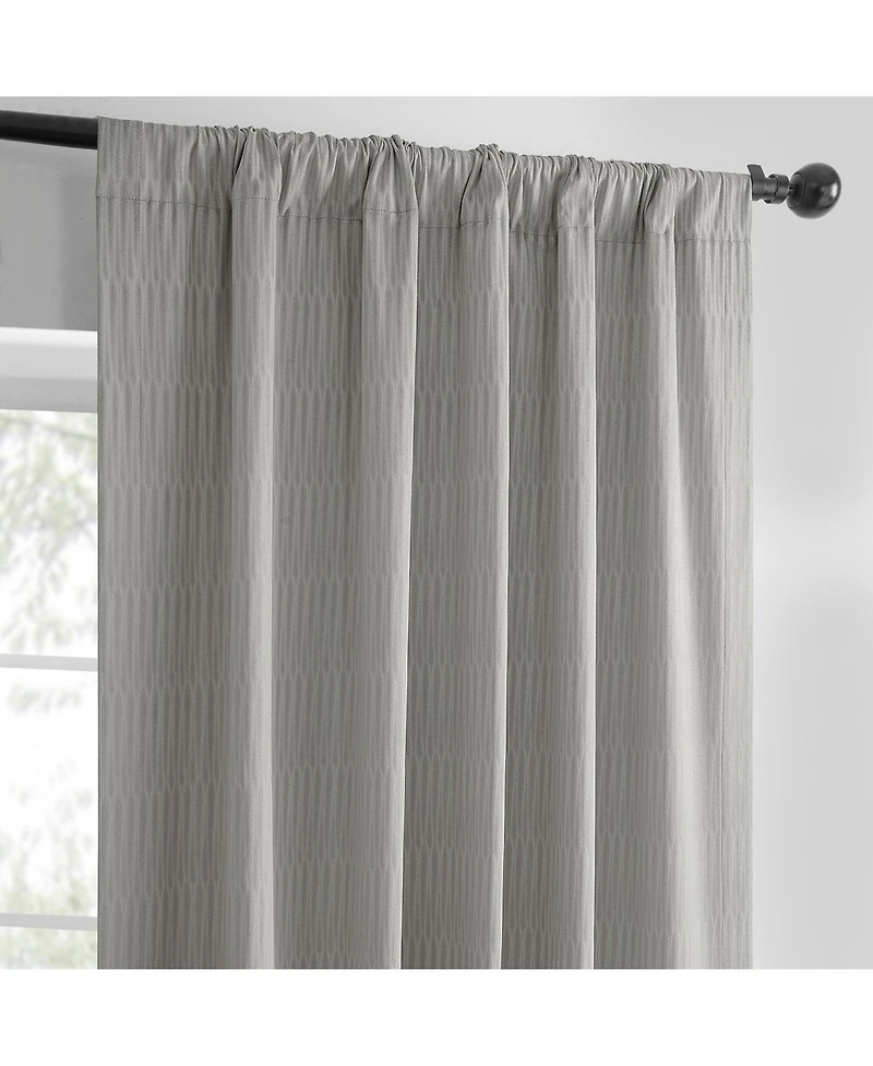 Half Price Drapes Pewter Abstract Lounge Embossed Velvet Room Darkening Curtain
