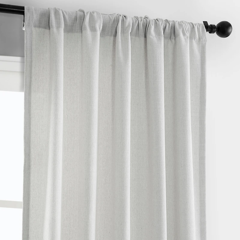 Half Price Drapes Off White Simply Faux Linen Curtain Pair (2 Panels)